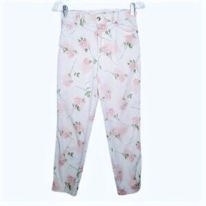 ESCADA  Off White Floral High Waist Ankle Pants